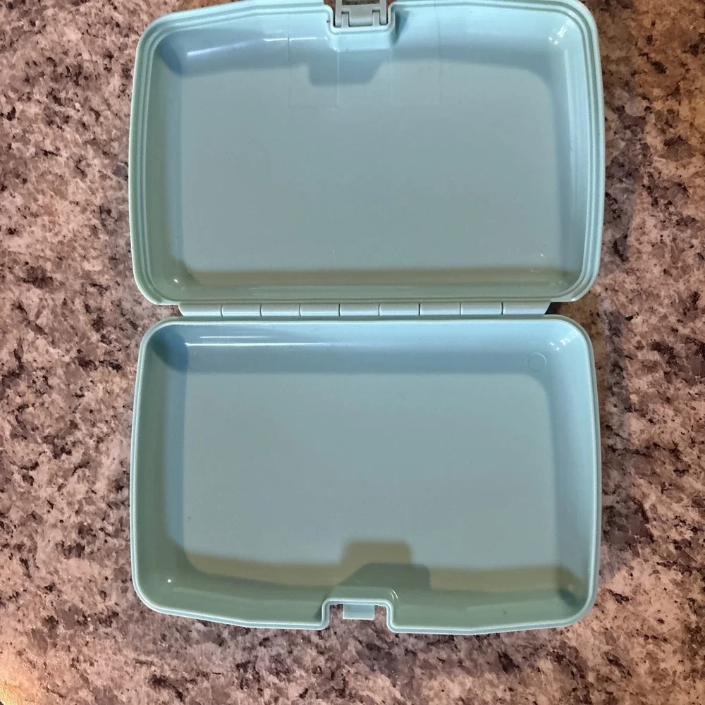Vintage Small Caboodles Plastic  Accessories Container In Turquoise EUC